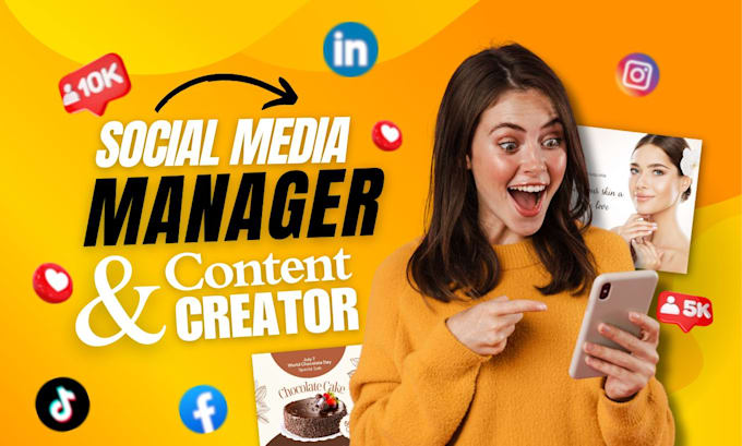 Gig Preview - Be your social media marketing manager and post designer