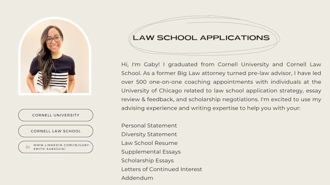 Gig Preview - Edit your law school personal statement and optional essays