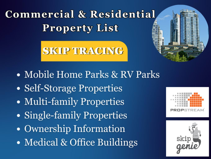 Bestseller - do skip tracing for commercial and residential properties