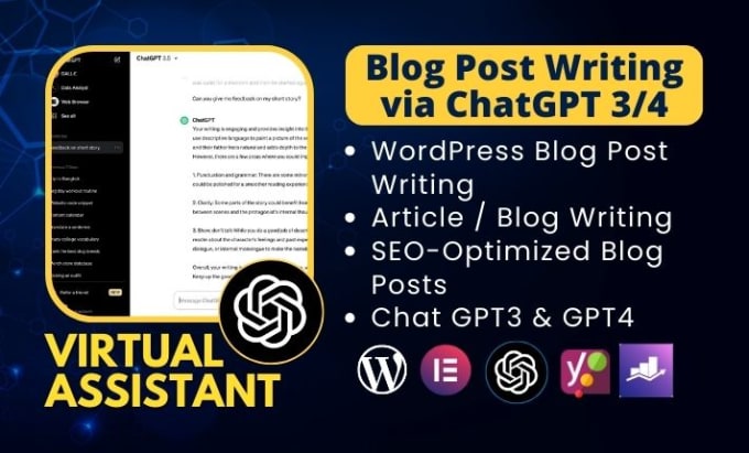 Gig Preview - Write your website blog post using chatgpt ai and do yoast SEO