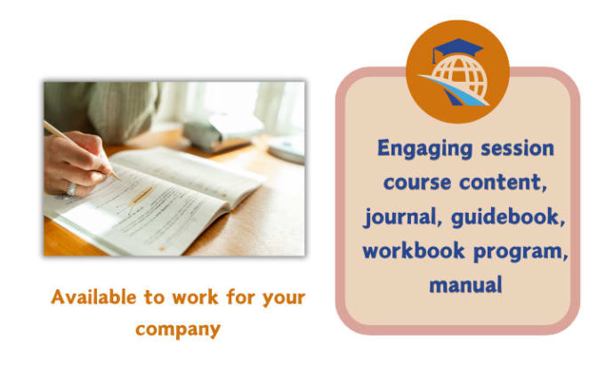 Gig Preview - Create session course content, journal, guidebook, workbook program, manual