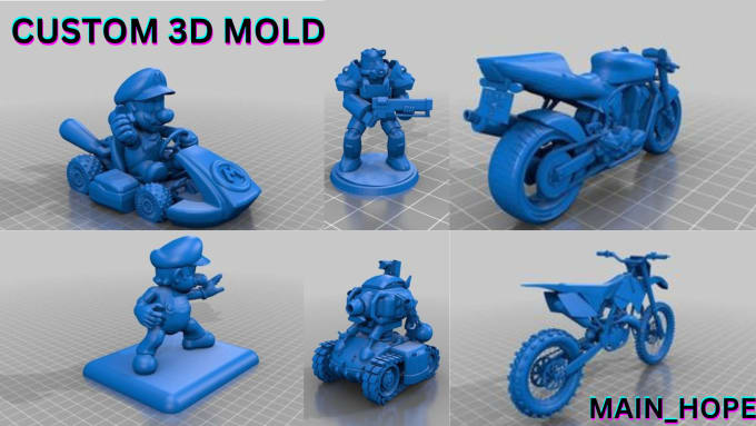 Gig Preview - Create 3d mold for 3d model 3d printing cad design miniature plastic solidwork