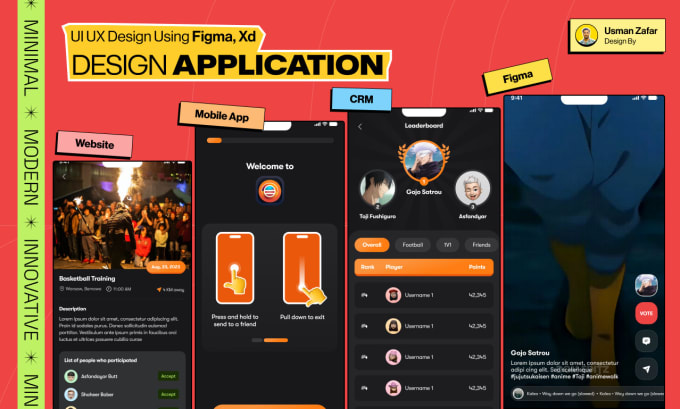 Gig Preview - Design website, mobile app screens, UI UX design using figma