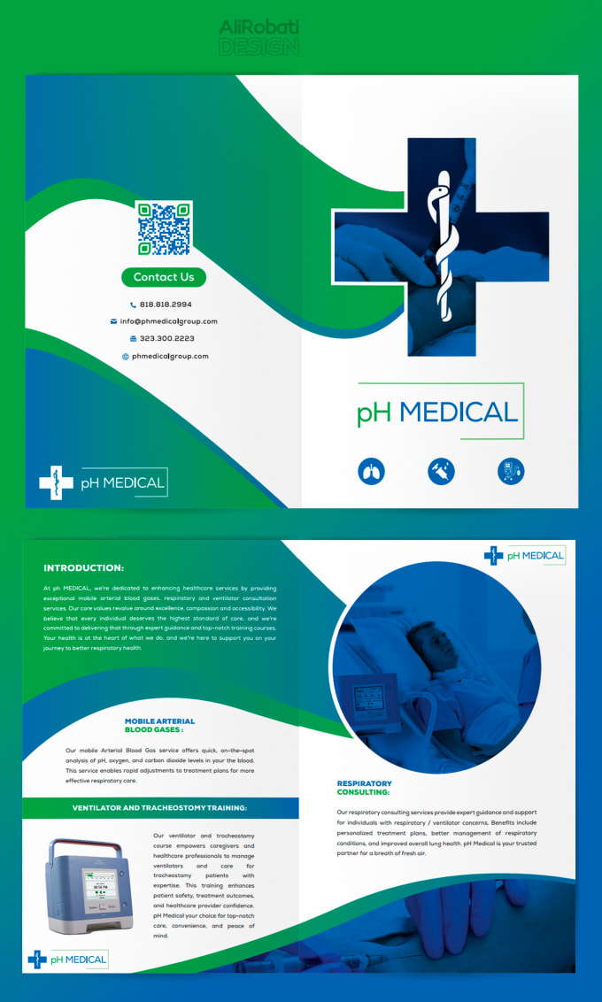 Gig Preview - Make modern, business consultant medical respiratory nursing brochure design