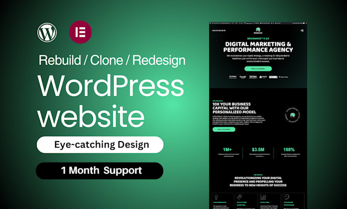 Gig Preview - Rebuild, design, redesign, revamp or clone wordpress website