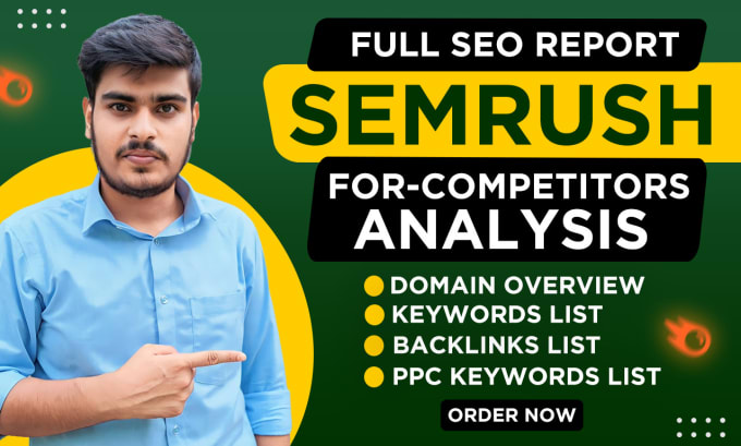 Gig Preview - Provide semrush report for SEO competitor analysis