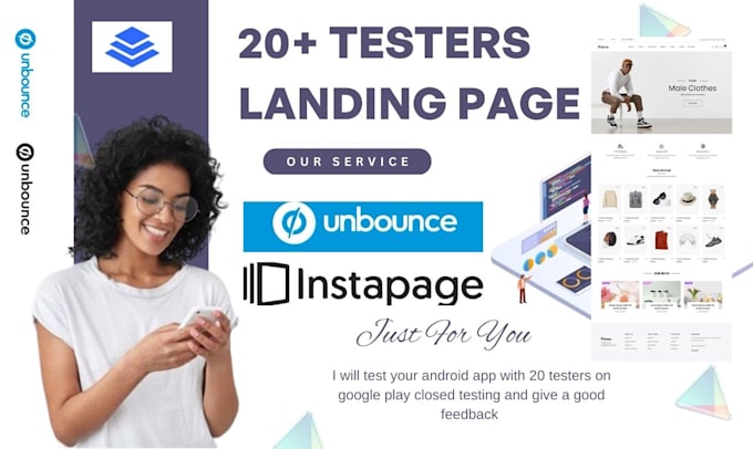 Gig Preview - 20 testers closed testing 12  unbounce leadpages website instapage leadpages