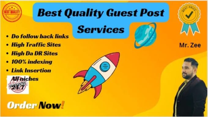 Gig Preview - Provide SEO authority guest posting service with high da guest post backlink