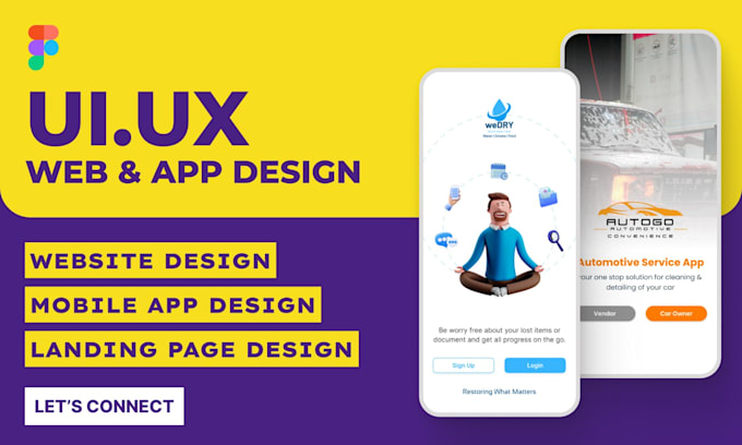 Gig Preview - Do UI UX design, app design website landing page figma