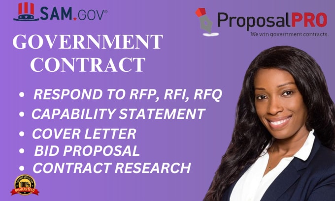 Gig Preview - Find rfp, write government contract, capability statement, grants, bid proposal