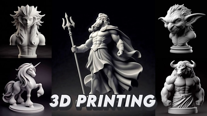 Gig Preview - Sculpt 3d print ready stl, statue, figurine, toy, animal character model