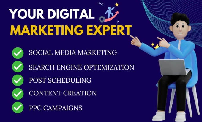 Gig Preview - Do all tasks of digital marketing and social media marketing