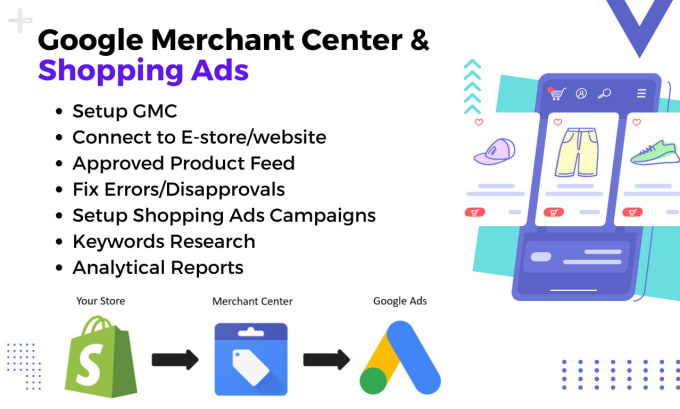 Gig Preview - Setup google merchant center and manage shopping ads campaigns