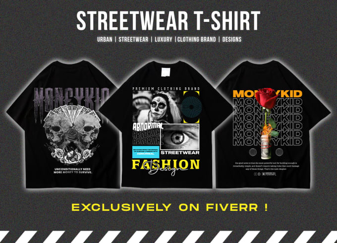 Gig Preview - Do streetwear graphic t shirt design for your clothing brand