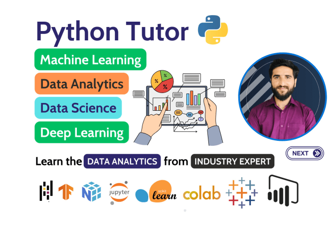 Gig Preview - Do python machine learning projects, data science, data analysis, teach as tutor