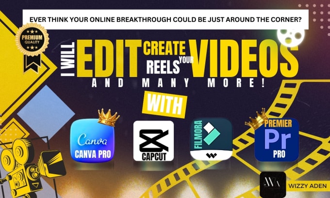 Bestseller - create and edit videos, ads, reels with premiere pro, capcut, canvapro, filmora