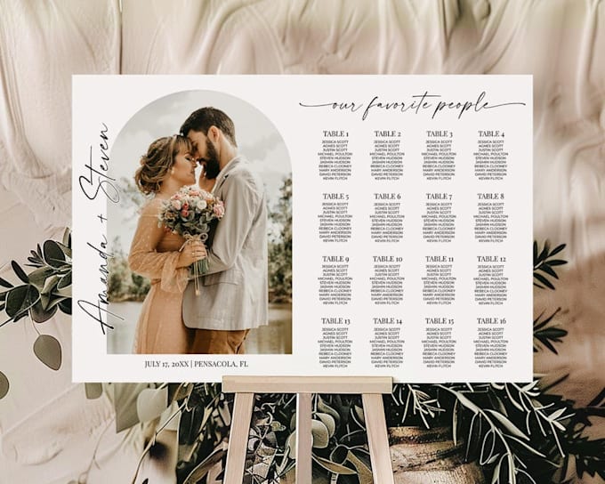 Gig Preview - Design a wedding seating chart, welcome sign, menu, invitation