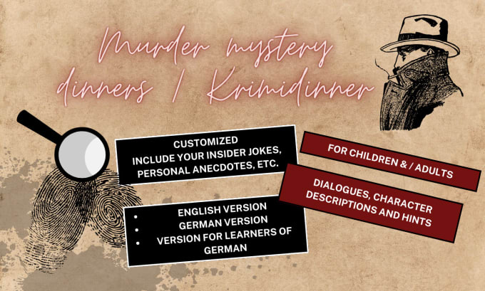 Gig Preview - Write you a customized cold case files for a murder mystery game