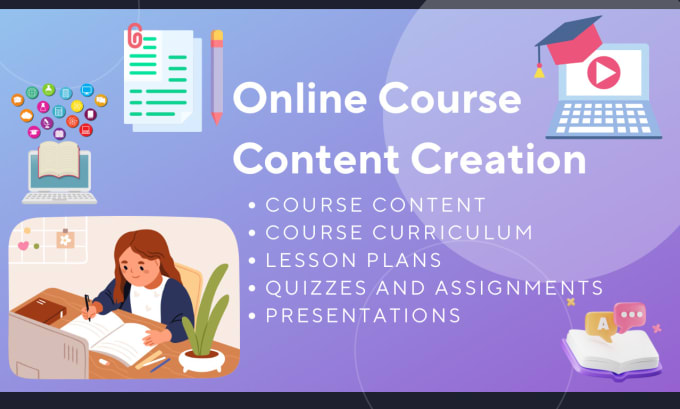 Gig Preview - Create online course content, lesson plans, and activities