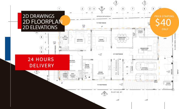 Gig Preview - Create 2d drawings and floorplans for you