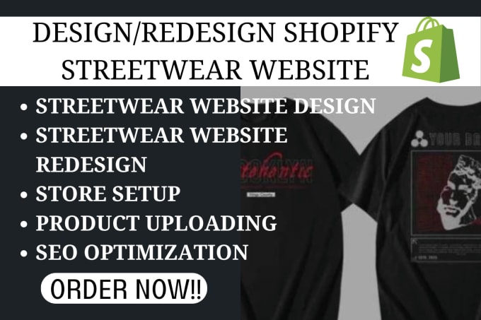 Gig Preview - Design a stylish streetwear website, y2k shopify fashion website