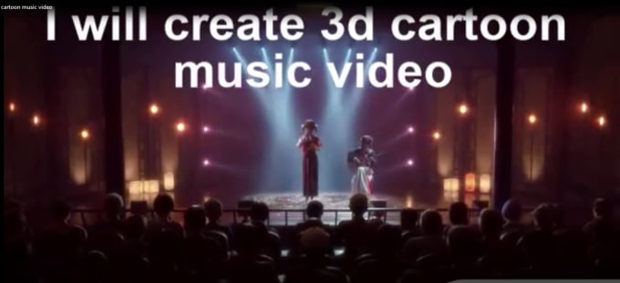 Gig Preview - Create 3d cartoon music video and 3d animated music video