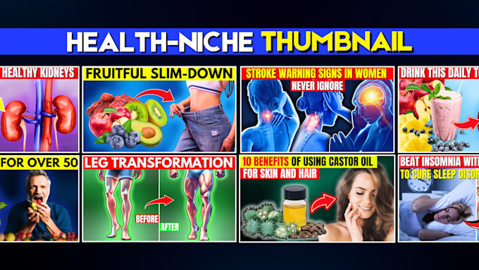 Bestseller - design youtube health thumbnail for your videos