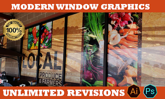 Gig Preview - Create professional window graphic shop front store front in 6 hours