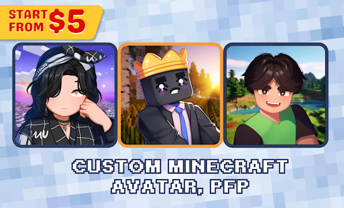 Gig Preview - Draw custom your roblox avatar, pfp or minecraft skin