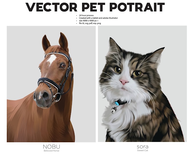 Gig Preview - Draw your pet vector cartoon in 24 hours