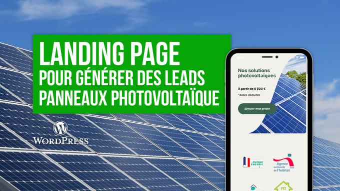 Gig Preview - Créer une landing page pour générer des leads panneaux photovoltaiques