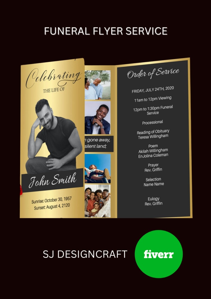 Gig Preview - Design event flyers, funeral programs, church flyers within 3 hrs