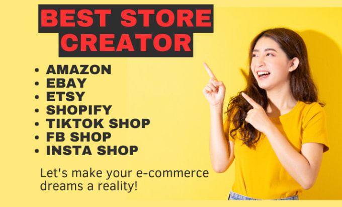 Gig Preview - Provide store setup for amazon ebay etsy shopify tiktok fb