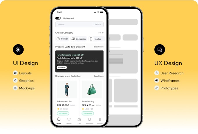 Gig Preview - Uxui design for mobile apps, web apps, sass landing pages,