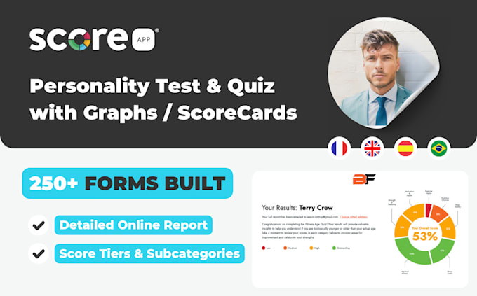 Gig Preview - Build a personality test, lead gen scorecard quiz with scoreapp