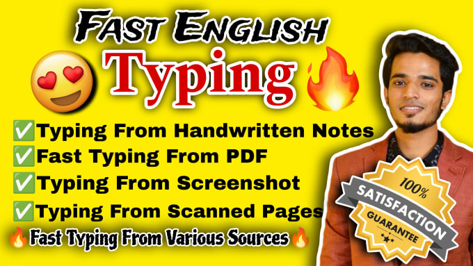 Gig Preview - Do fast english typing, retype scanned pages, pdf, typist