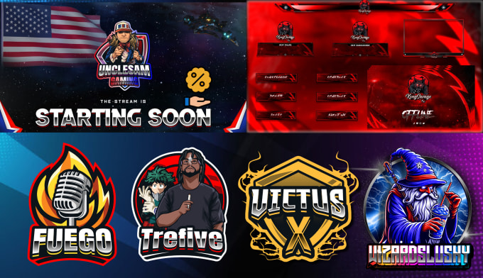 Gig Preview - Design animated overlay, streamyard, podcast overlay and logo for youtube twitch