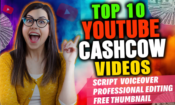 Gig Preview - Create top 10 cash cow videos and faceless cash cow youtube automation channel