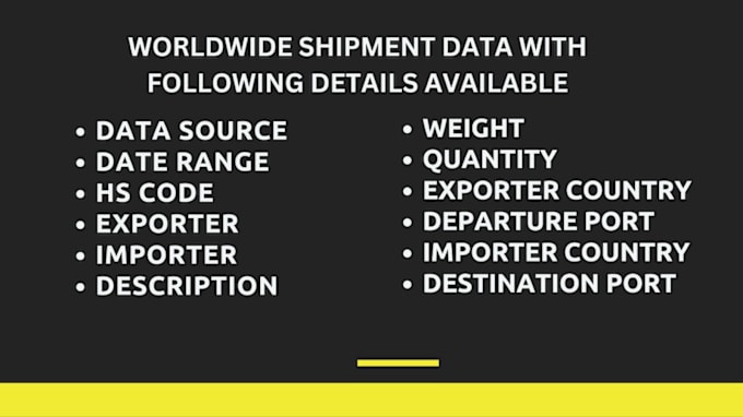 Gig Preview - Provide import export shipment data for any product and hs code