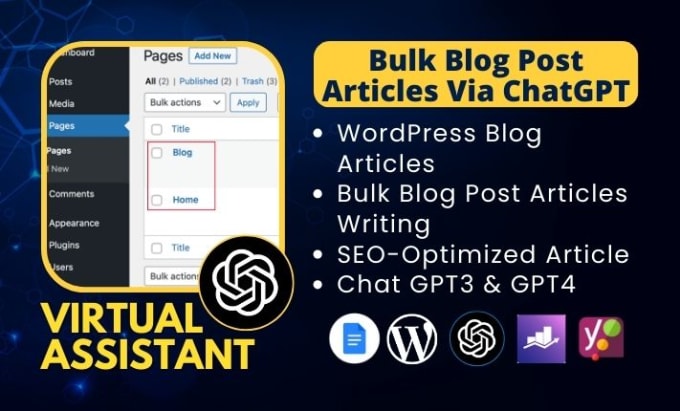 Gig Preview - Write bulk post article for your website utilizing chatgpt3 or chat gpt 4