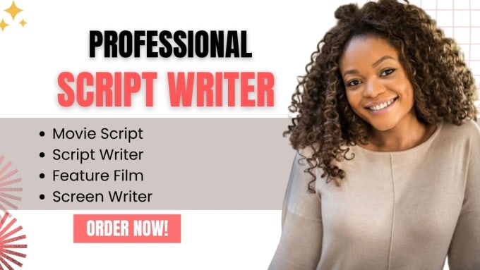 Gig Preview - Be your screenwriter for screenplay, feature film, movie script, scriptwriting