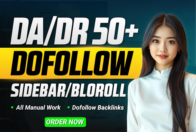 Gig Preview - Create da 50 plus sidebar blogroll footer SEO dofollow backlinks