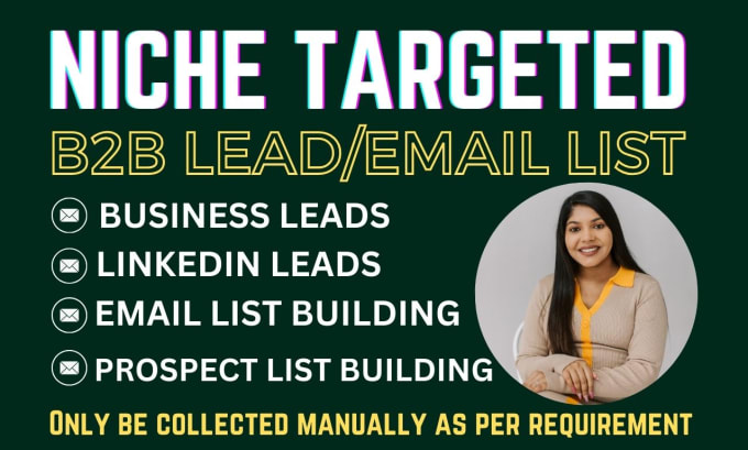 Gig Preview - Provide b2b lead generation service, niche targeted email list, bulk email list