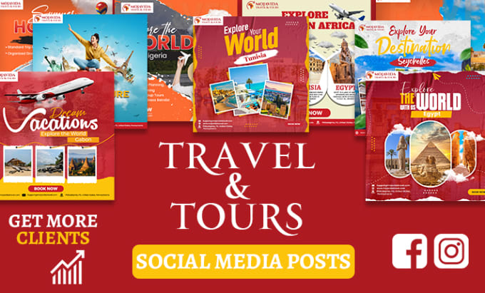 Gig Preview - Be your monthly social media manager for travel and tour agency