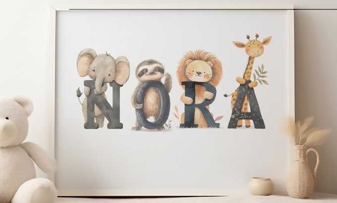 Gig Preview - Do custom personalized baby name poster