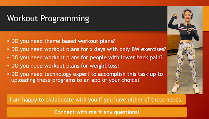 Gig Preview - Create fitness training programs for you in app of your choice