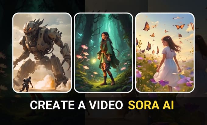 Gig Preview - Create videos from text using any other powerful or sora ai