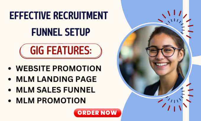 Gig Preview - Do MLM sales funnel, MLM landing page, MLM recruiting funnel, and MLM promotion