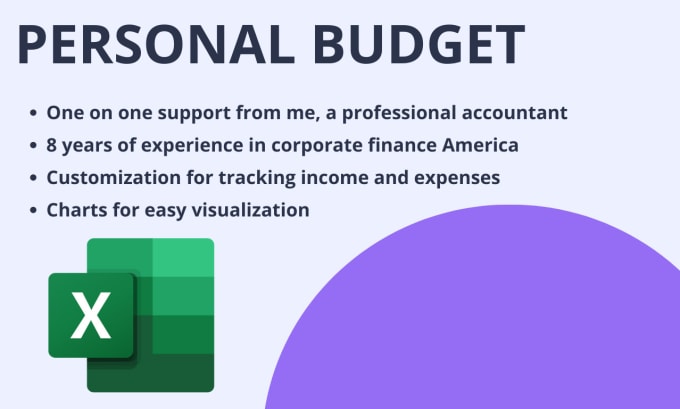 Gig Preview - Create a custom personal budget for you in microsoft excel