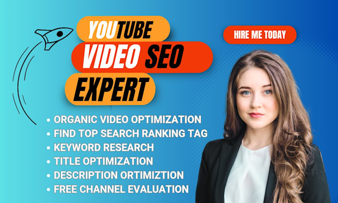 Gig Preview - Do best youtube video SEO expert optimization for channel top ranking